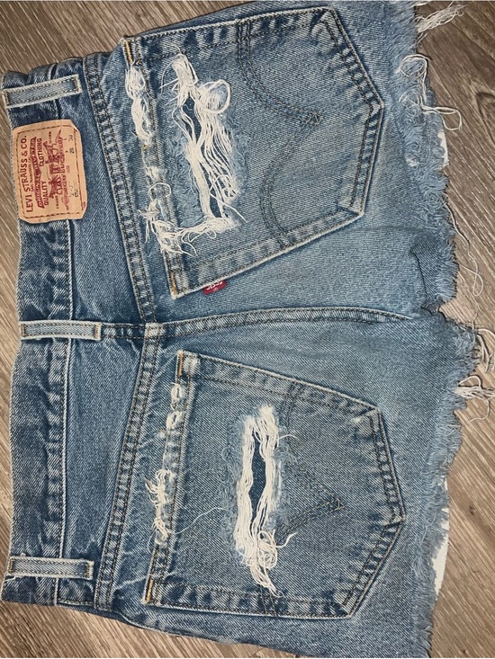 Levi's Pants - Levi's Blue Distressed Denim Cutoff Shorts